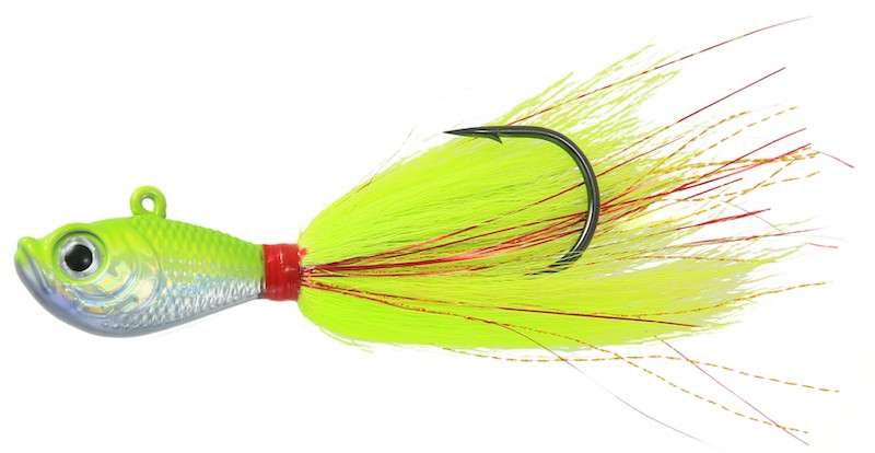 JIGGING WORLD Premium Bucktail V2 Jig - 1oz - Chartreuse