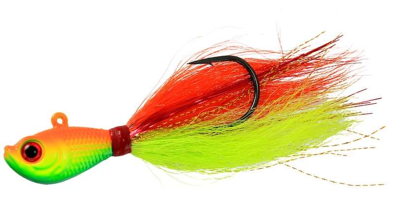 JIGGING WORLD Premium Bucktail V2 Jig - 1oz - Fire Tiger