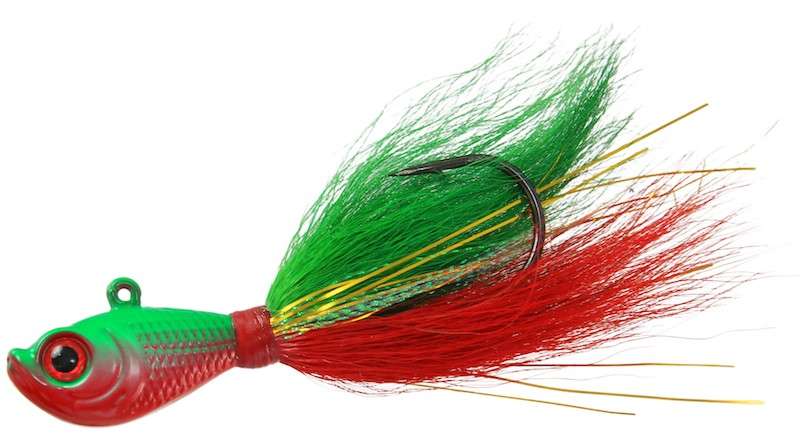 JIGGING WORLD Premium Bucktail V2 Jig - 1oz - Nuclear Chicken