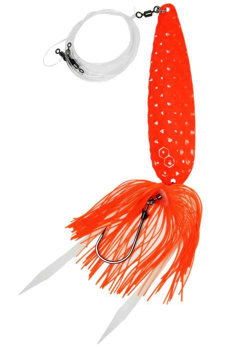 JIGGING WORLD Fluke Spoon Rig - 4.5in - Salmon Red