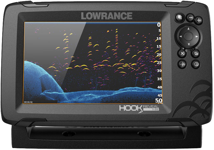Lowrance 000-15514-001 HOOK Reveal 7x Fishfinder w/ SplitShot Transom Mount  Transducer