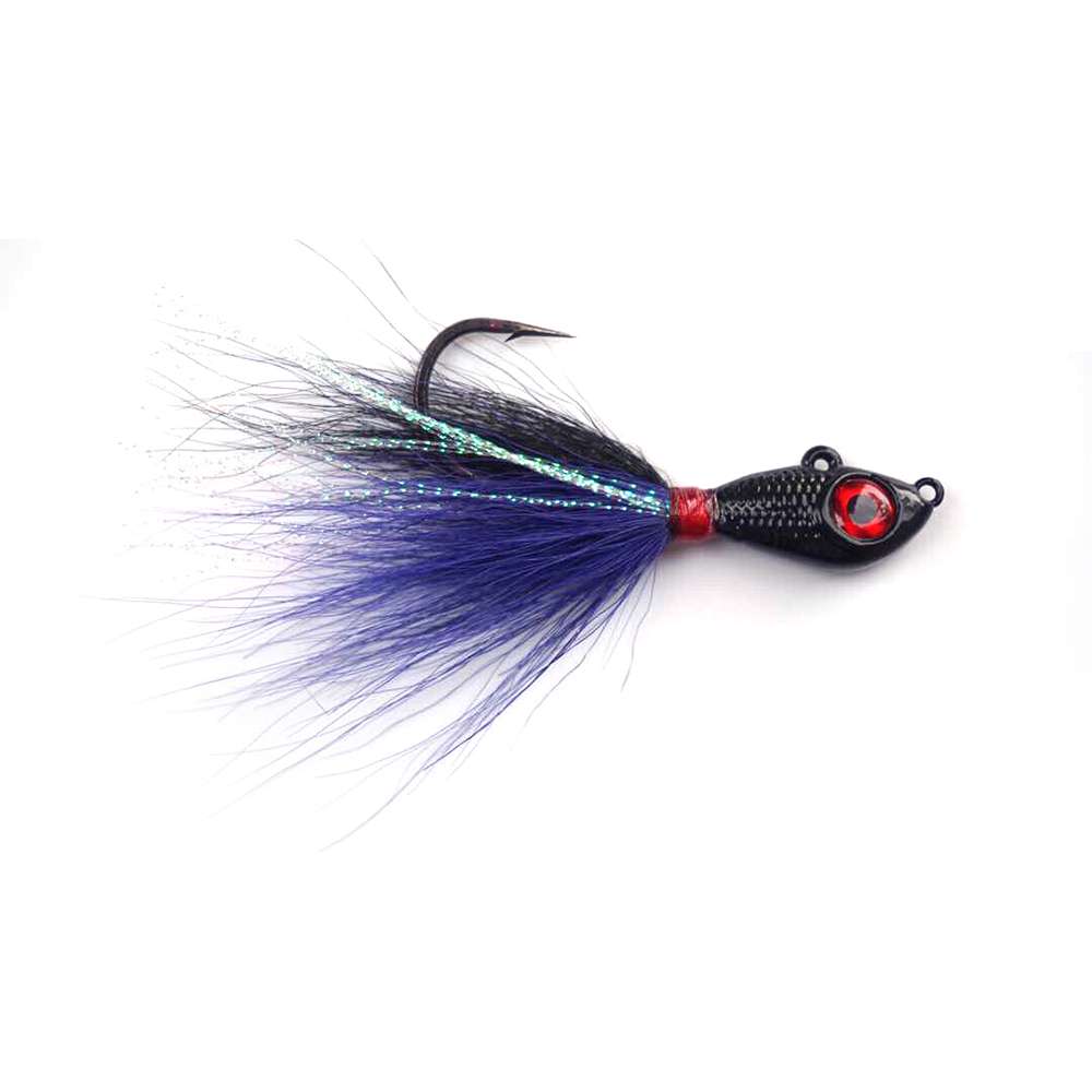 Mustad BEB-1-BPP Big Eye Bucktail Jig 1oz Black/Purple