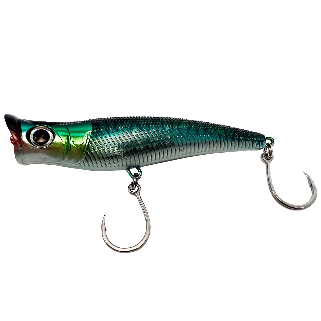 OCEAN TACKLE INTERNATIONAL Mikros-Pop 130 Topwater Lure - Blue/Green Mackerel