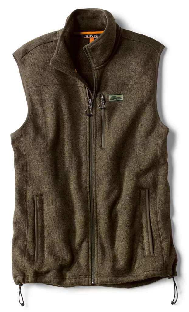 Orvis Recycled Sweater Fleece Vest Tarragon Large TackleDirect