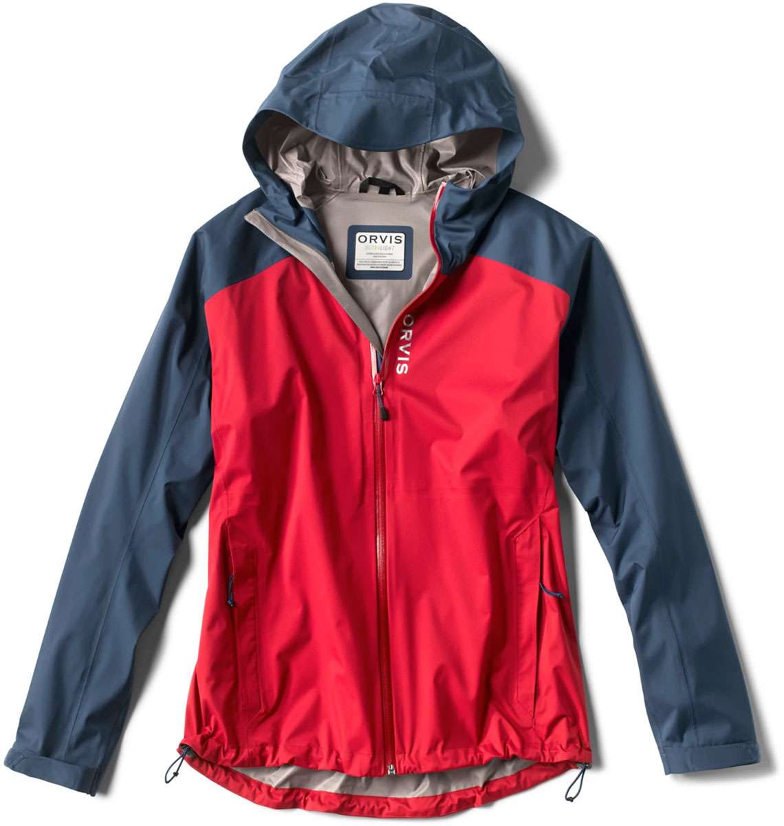 Orvis Ultralight Storm Jacket - Atlantic/Flag Red - L - TackleDirect