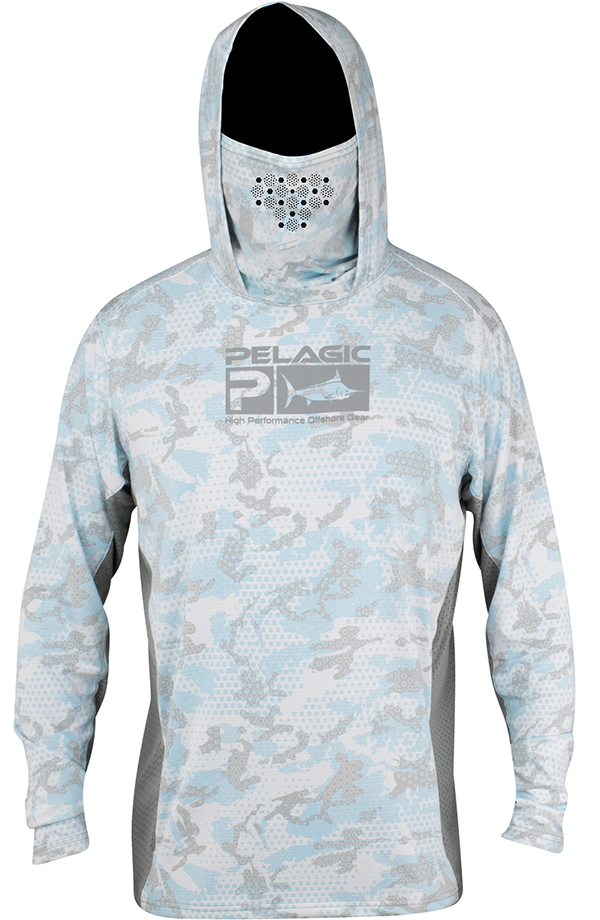 Pelagic Exo-Tech LS Hooded Shirt - Ambush Ice - 2XL - TackleDirect