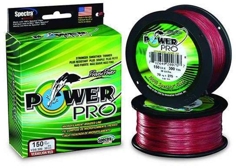 PowerPro Braided Spectra Fishing Line - Vermilion Red - TackleDirect