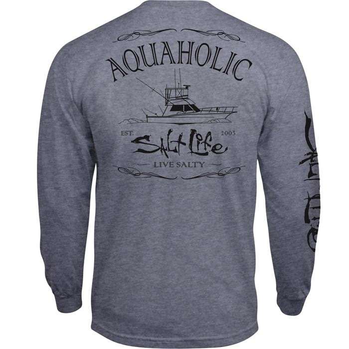 Salt Life Aquaholic Long Sleeve T-Shirt Athletic Heather 2XL