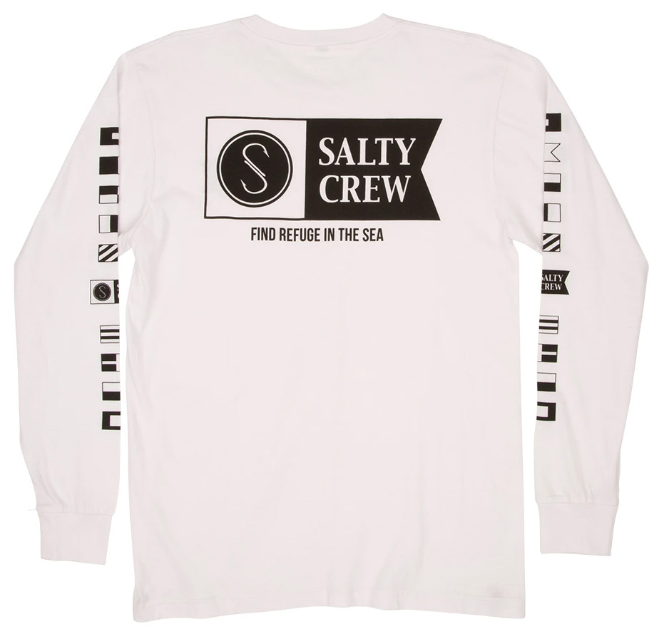 Salty Crew Alpha Premium Long Sleeve Shirt - White - L - TackleDirect