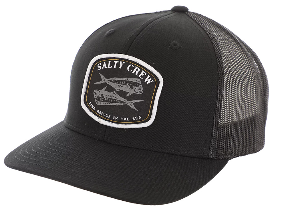 Salty Crew Double Up Retro Trucker Hat - Black - TackleDirect