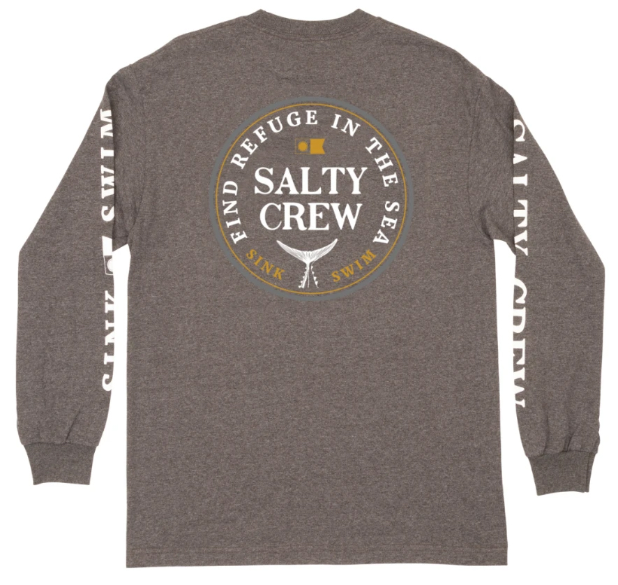 Salty Crew Fathom Long Sleeve Shirt Ð Charcoal - 2XL - TackleDirect