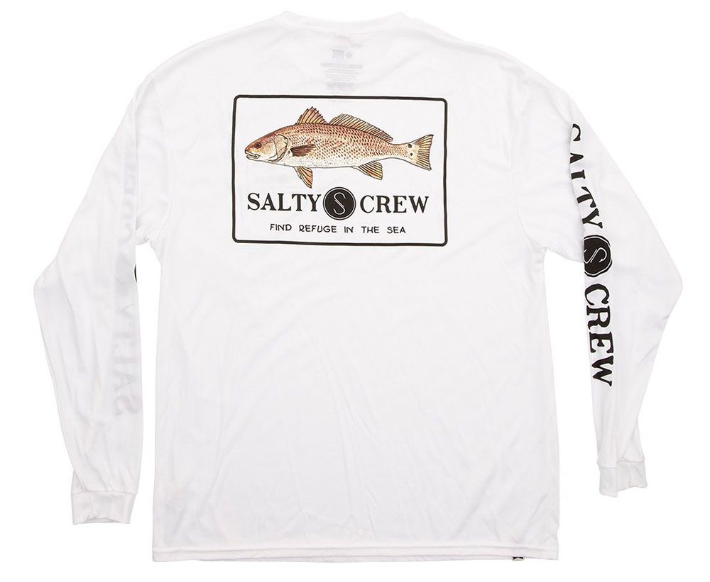 Salty Crew Spot Tail Long Sleeve Tech T-Shirt - White - L - TackleDirect
