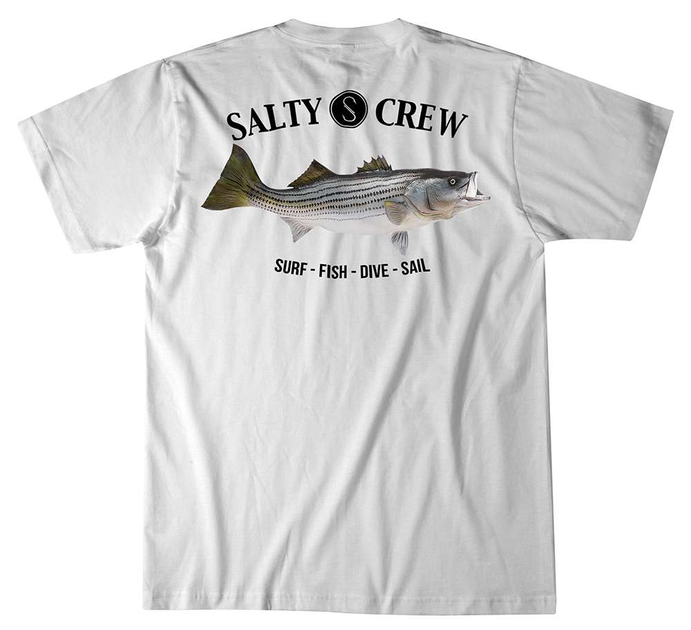 Salty Crew Striped Bass Short Sleeve T-Shirt - White M