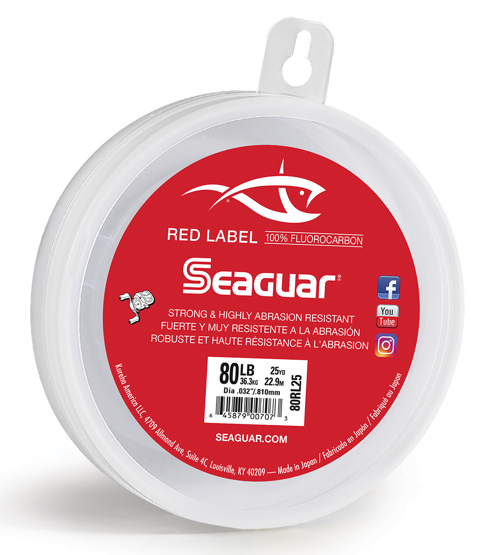 Seaguar Red Label Fluorocarbon Leader Clear Fishing Line 25 Yards Select LB Test 