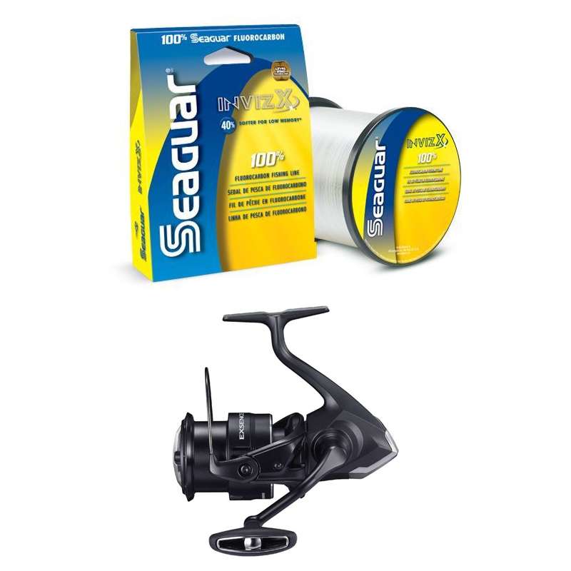 SHIMANO EXS4000MXGA Exsence A w/ Seaguar InvizX Fluorocarbon 10lb - 200yd Package