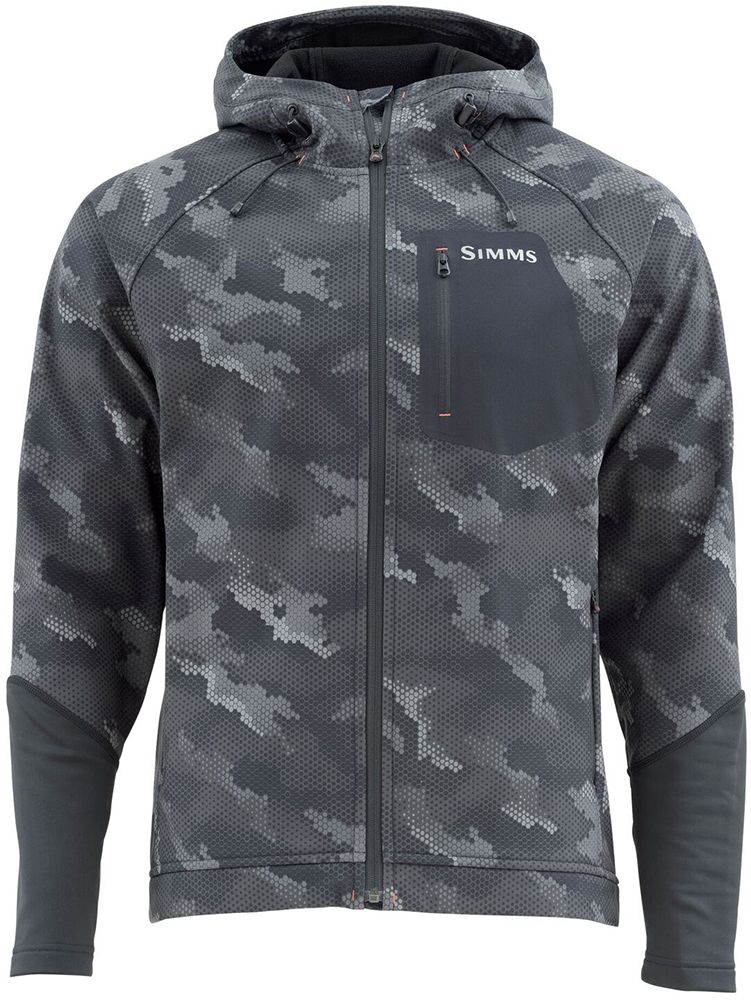 Simms Katafront Hoody - Hex Camo Carbon - Large - TackleDirect