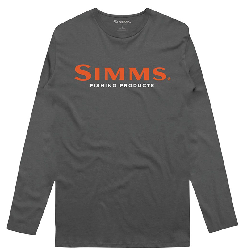 Simms Long Sleeve Tech Tee Simms Logo Charcoal 3XL TackleDirect