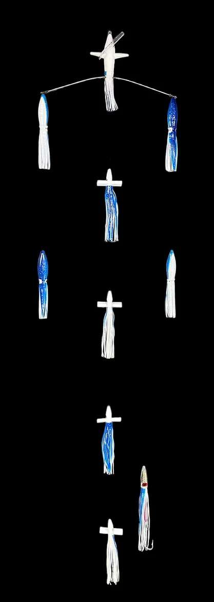 Sterling Tackle 18in Chaos Tracker Bar w/ 9in Bulb Squid - Starboard - Blue/White