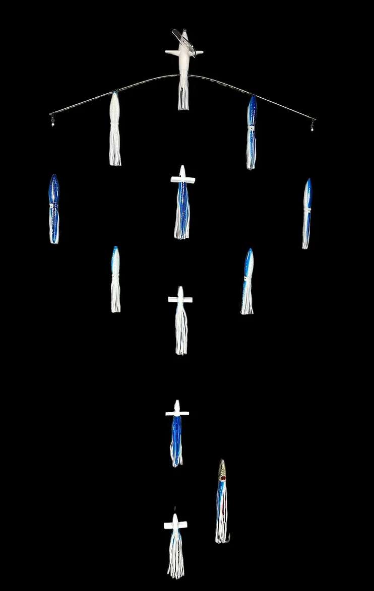 Sterling Tackle 36in Chaos Tracker Bar w/ 9in Bulb Squid - Port - Blue/White