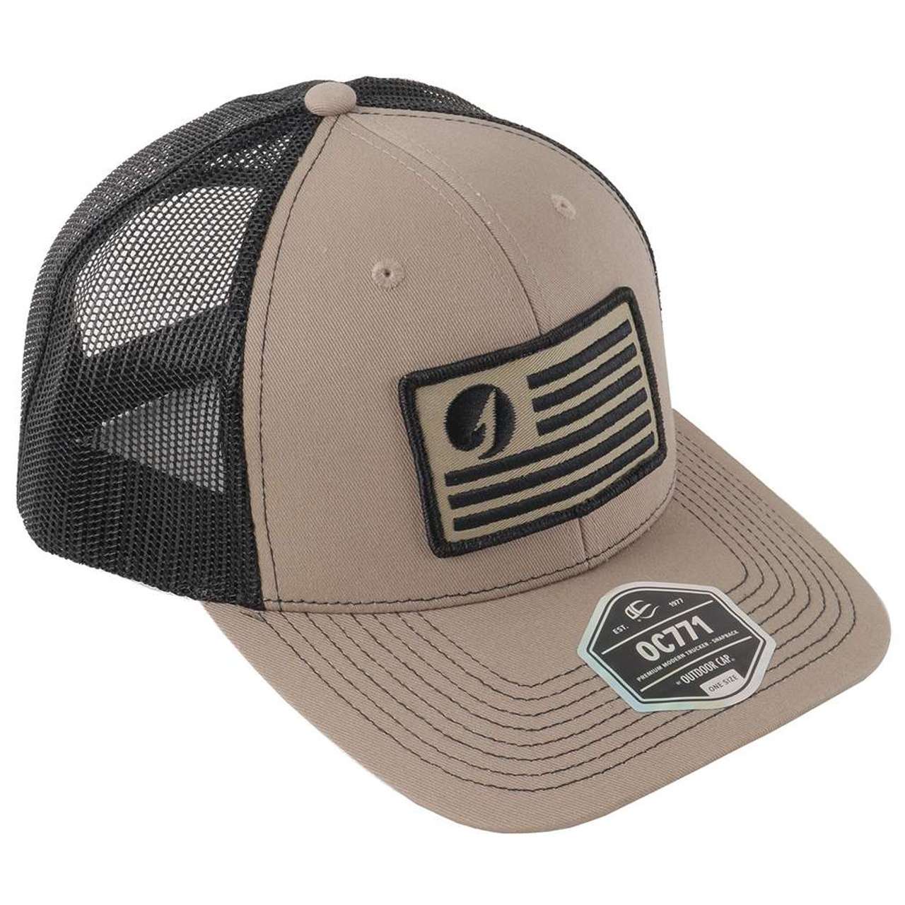 TACKLEDIRECT Flag Patch Trucker Hat - Khaki