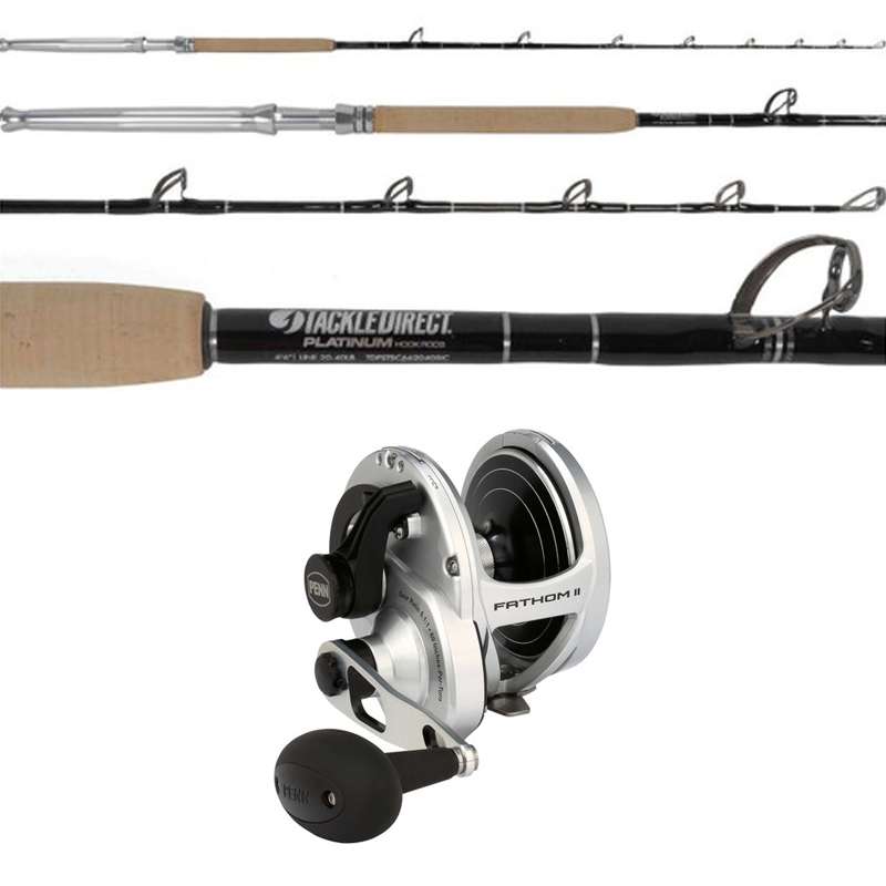 PENN Fathom II Lever Drag FTHII60NLDHS / TackleDirect TDPSTSC662040SIC Billfish Combo