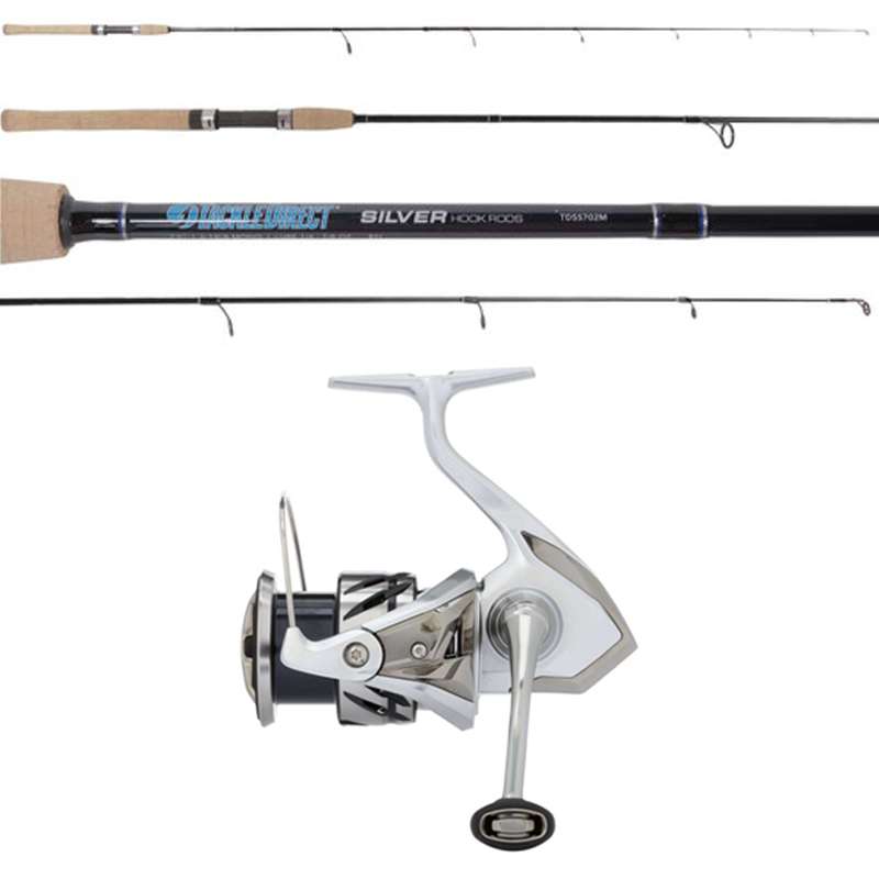 SHIMANO Stradic FM ST2500HGFM / Silver Hook TDSS702M Travel Combo