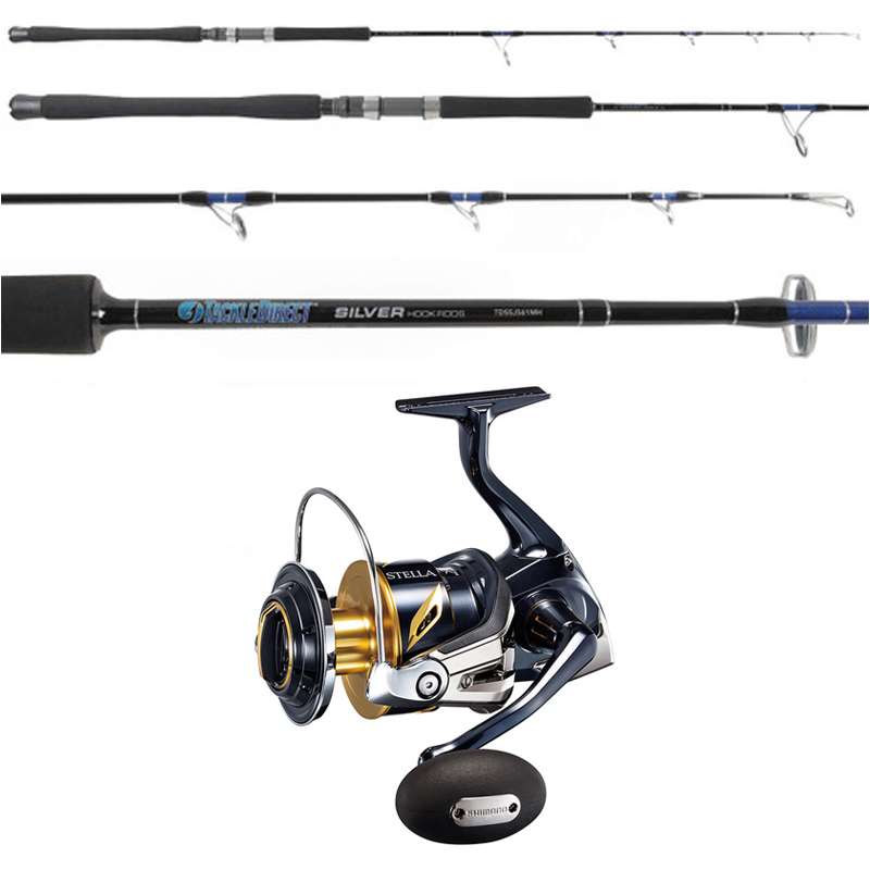 SHIMANO Stella STLSW8000PGC / TackleDirect TDSSJ561H Silver Hook Jigging Combo