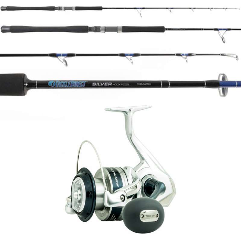 SHIMANO Saragosa SRG5000SWAXG / TackleDirect TDSSJ561M Silver Hook Jigging Combo