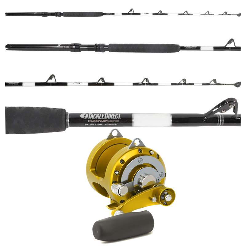 TackleDirect TDTS603050 Platinum Hook Tuna Stick Standup / Avet EX 30/2  Gold Combo