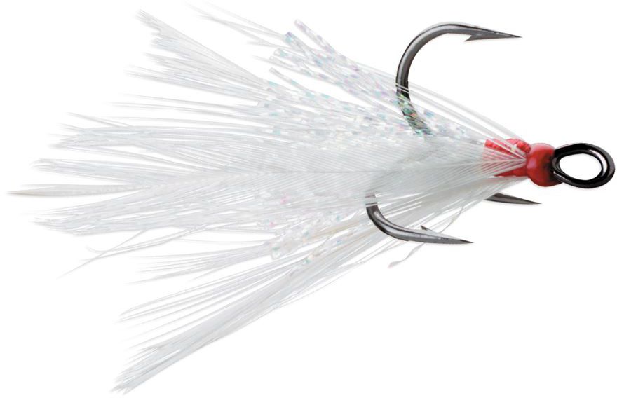 VMC Dressed X-Rap Treble Hook - White - #2 - TackleDirect