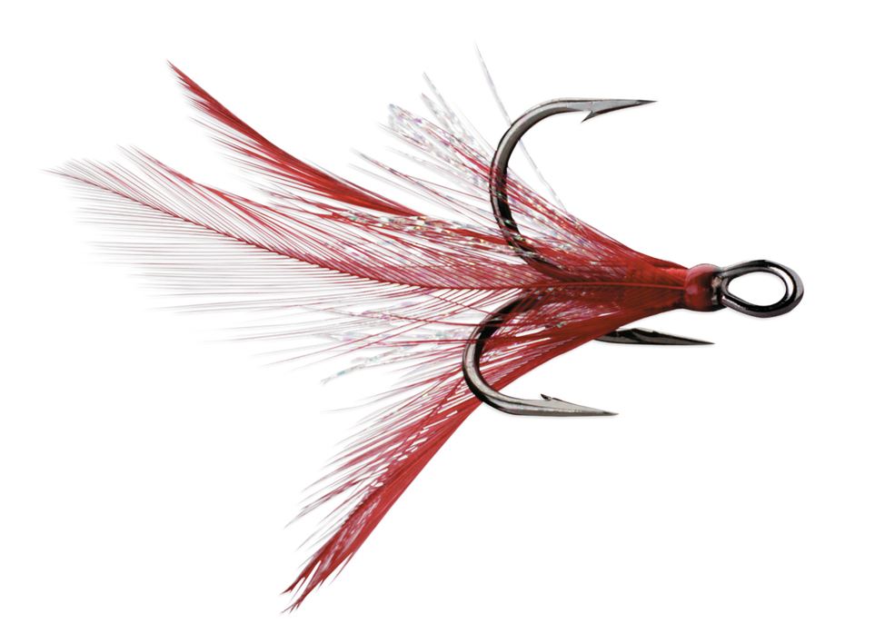 VMC Dressed X-Rap Treble Hook - Red - #6 - TackleDirect