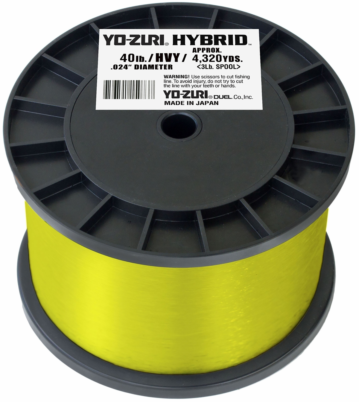 YO-ZURI Hybrid Fluorocarbon - High Vis Yellow - 3Lb Spool - 40lb Test