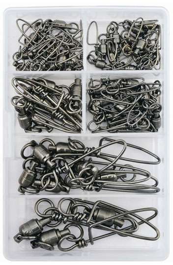 AFW Brass Ball Bearing Snap Swivels Kit, 51 Pieces - TackleDirect