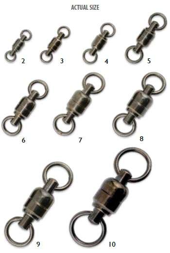 American Fishing Wire Black Ball Bearing Swivels (50 Pieces), Size 4, 200 Pound Test