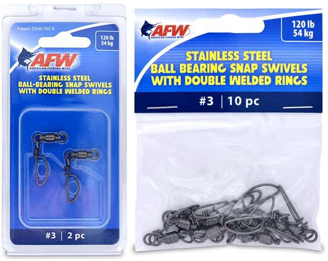 American Fishing Wire Stainless Steel Snap Swivels - TackleDirect
