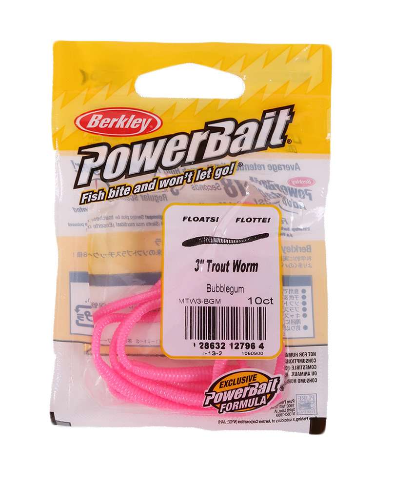 Berkley Powerbait Floating Trout Worms - Pink Shad / 3