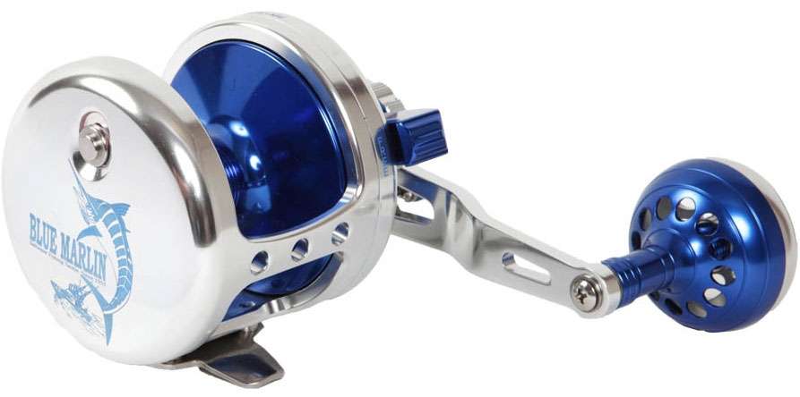 Blue Marlin BMF-10D 2-Speed Casting Reel - Silver/Blue - TackleDirect