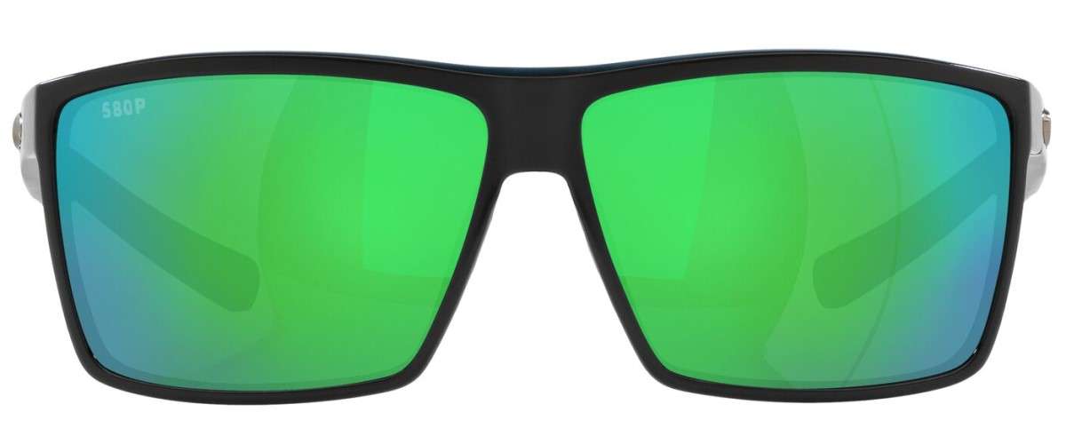 Costa Rincon Sunglasses Shiny Black Frame/Green Mirror 580P
