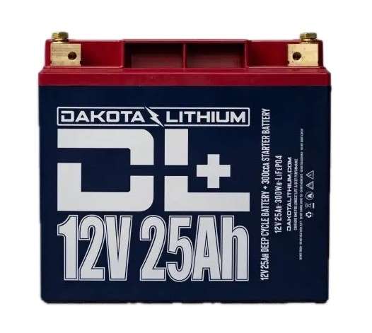 Dakota Lithium Lithium+ 12V 25Ah 300CCA Battery - TackleDirect