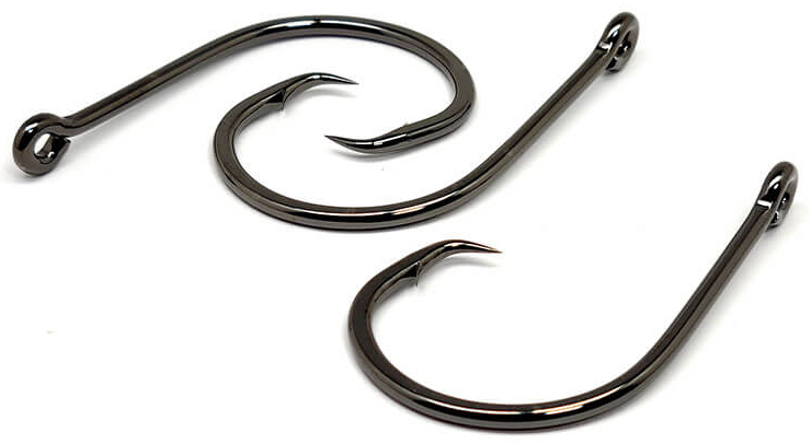 50pcs Size 4/0 Fishing 4x Strong circle hook offset black nickel Bulk Pack  #4/0