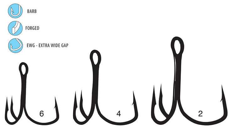 Extra Wide Gap Treble Hooks – The Hook Up Tackle