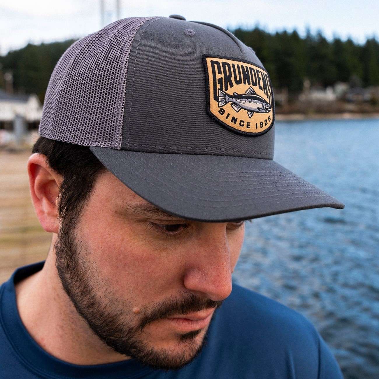 Grundens King Trucker Hat - Charcoal - TackleDirect