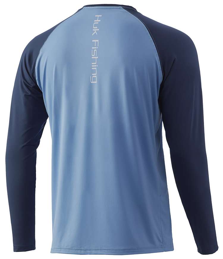 Huk Double Header Long Sleeve Shirt - Dusk Blue - Medium - TackleDirect