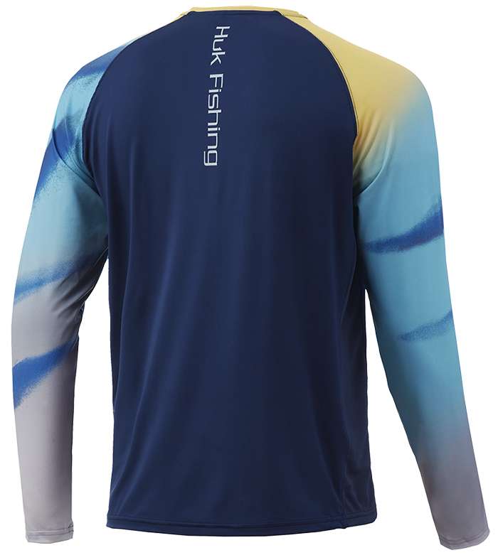 Huk Flare Double Header Long Sleeve Shirt - Blue Radiance - 2X