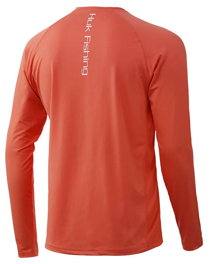 Huk Performance Fishing Shirt Orange Long Sleeve Logo Men’s XL Peach Coral