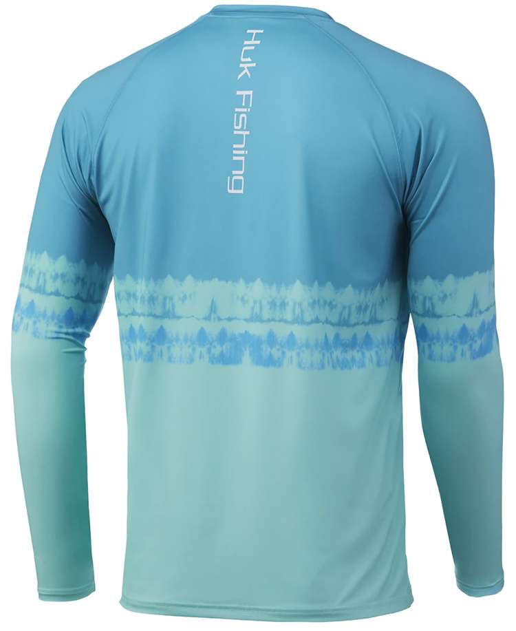 Huk Salt Stripe Pursuit Long Sleeve Shirt - Porcelain Blue - 3X