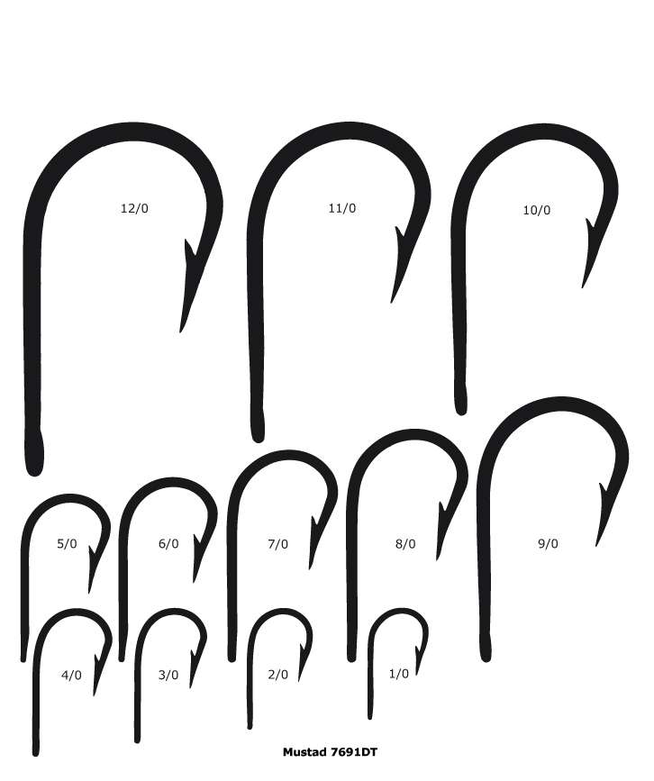Mustad Southern and Tuna 7691DT 9/0 Hooks