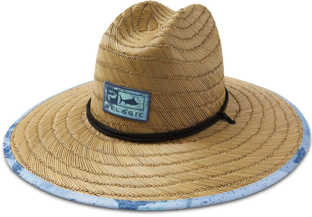Pelagic Baja Gyotaku Straw Hat - Open Seas Blue - TackleDirect