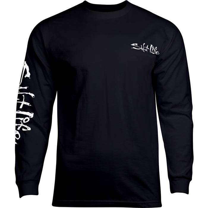 Salt Life Aquaholic Long Sleeve T-Shirt Black L