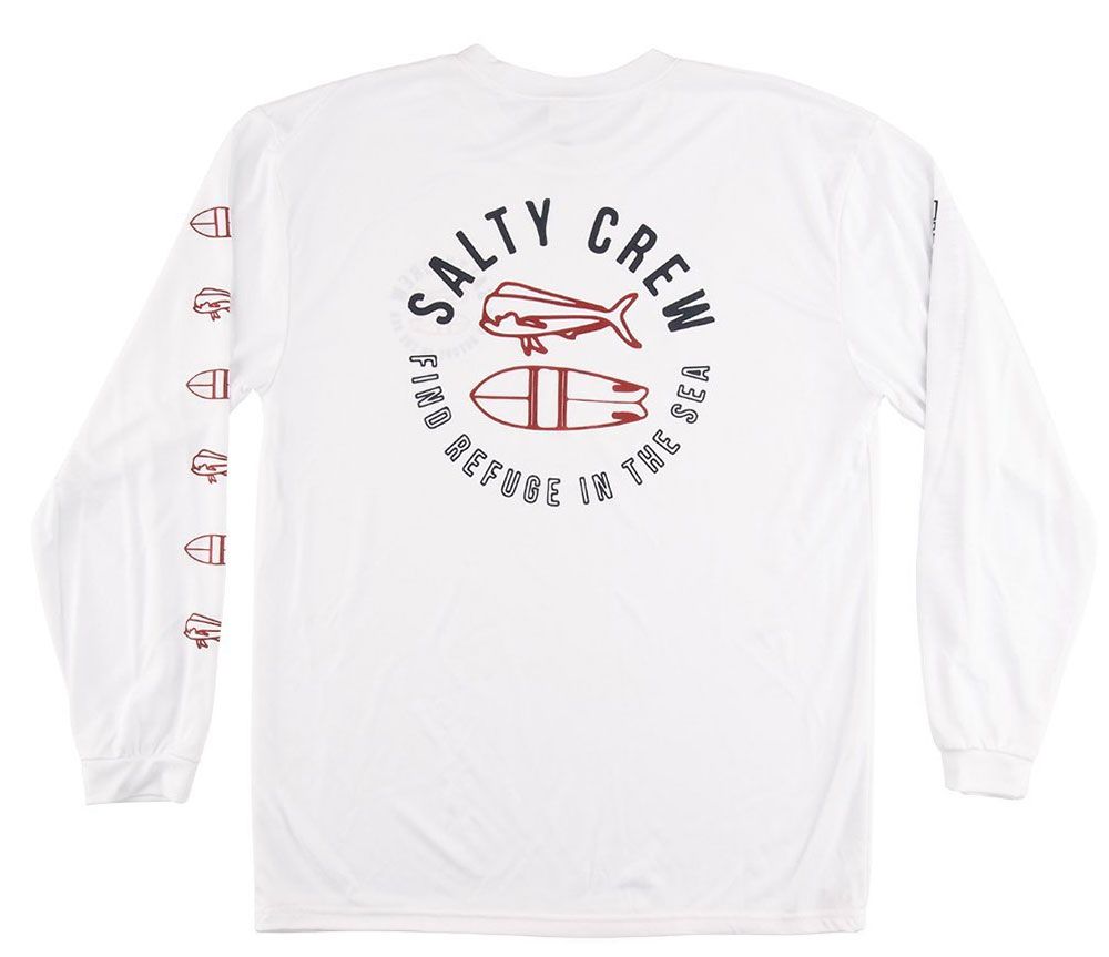 Salty Crew Pescador Technical Long Sleeve T-Shirt - White - L ...